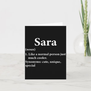 Sara Name Definition Funny D  Card