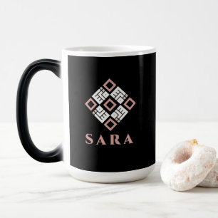 SARA Name Mug Modern Kufic Geometric Pattern Des
