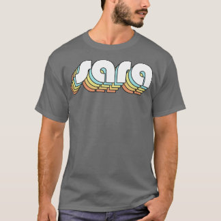 Sara Retro Rainbow Typography Faded Style T-Shirt