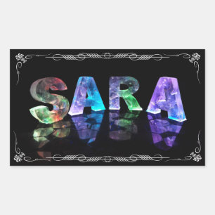 Sara  - The Name Sara in 3D Lights (Photograph) Sticker