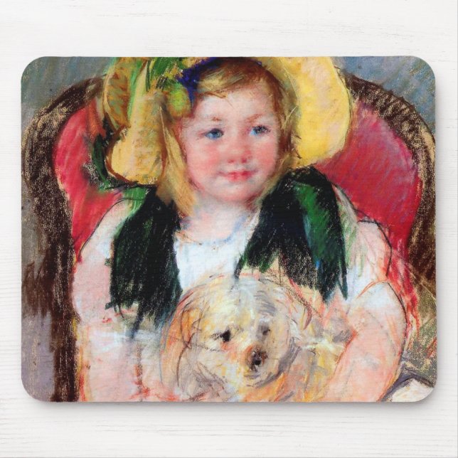 Sara with Her Dog, Cassatt Mouse Pad (Front)
