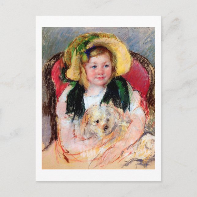 Sara with Her Dog, Cassatt Postcard (Front)