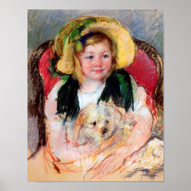 Sara with Her Dog, Cassatt Poster (Front)