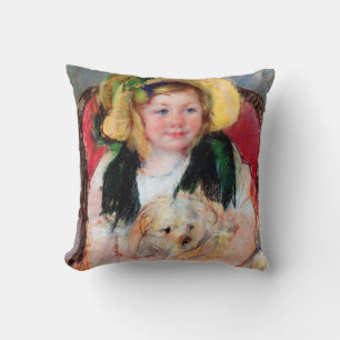 Sara with Her Dog, Cassatt Throw Pillow