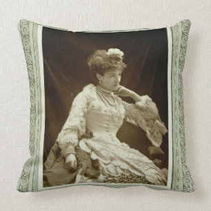 Sarah Bernhardt (1844-1923), from 'Galerie Contemp Throw Pillow