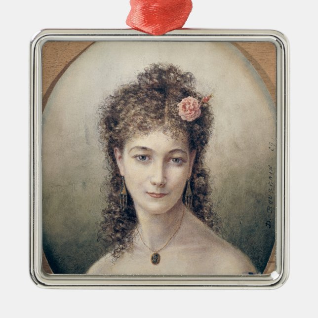 Sarah Bernhardt  1869 Metal Ornament (Front)