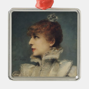 Sarah Bernhardt  1875 Metal Ornament