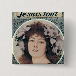 Sarah Bernhardt in Gismonda 2 Inch Square Button