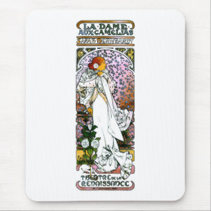 Sarah Bernhardt, La Dame aux Camélias, Mucha Fine Mouse Pad