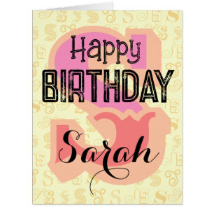 Sarah Custom Name Monogram Oversized Birthday Card