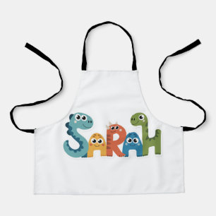 Sarah Dinosaur Name  Cute Dino Letters Design Apron