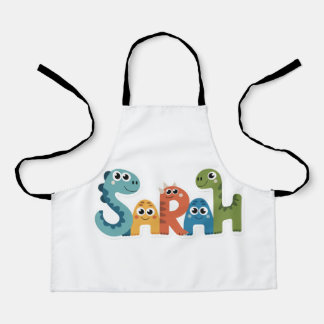 Sarah Dinosaur Name Cute Dino Letters Design Apron