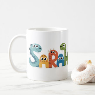 Sarah Dinosaur Name Cute Dino Letters Design Coffee Mug