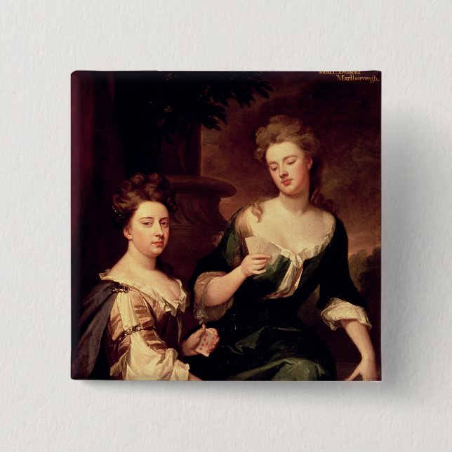 Sarah, Duchess of Marlborough playing 2 Inch Square Button (Front)