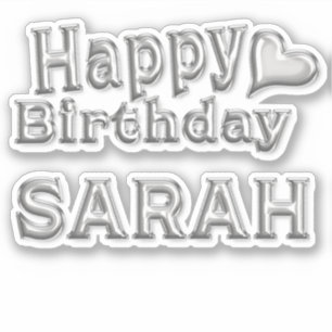 Sarah Happy Birthday silver Sticker