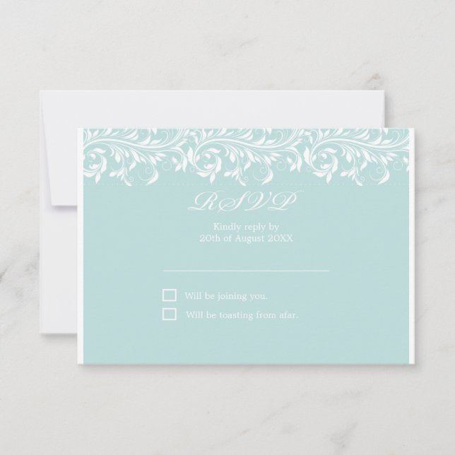 Sarah Jane light Mariage bleu et blanc RSVP (Devant)