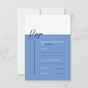 SARAH Moderne Bleu Minimaliste Détails Carte de ré