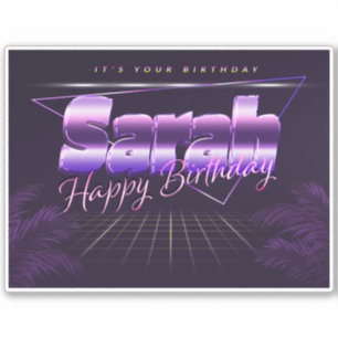 Sarah Name First name lila retro Sticker Birthday