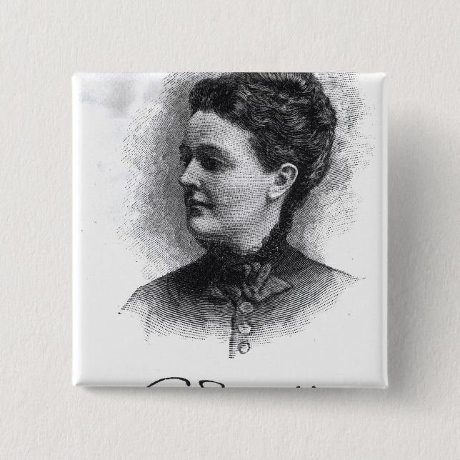 Sarah Orne Jewett 2 Inch Square Button (Front)