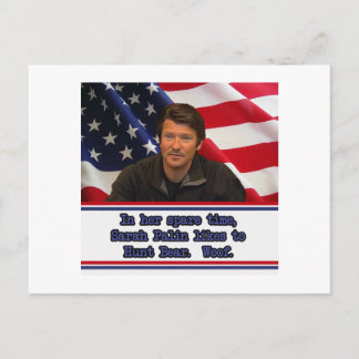 Sarah Palin Aime Chasser Bear Carte Post