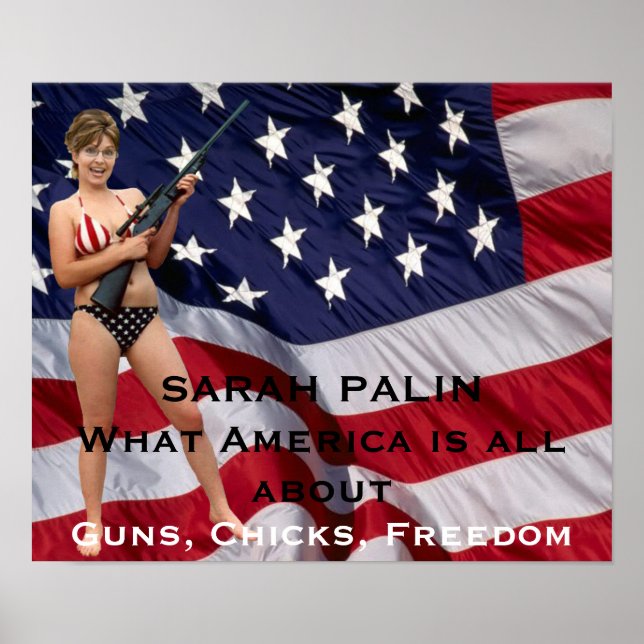 Sarah Palin Armes, Poules, Poster de la liberté (Devant)