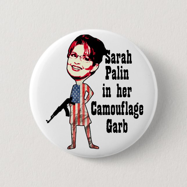 Sarah Palin’s Camouflage 2 Inch Round Button (Front)