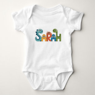 Sarah Personalised Dinosaur Baby Suit Bodysuit