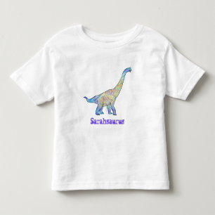 Sarah Saurus Colourful Brachiosaurus Dinosaur Art Toddler T-shirt