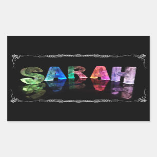 Sarah - The Name Sarah in 3D Lights (Photograph) Sticker
