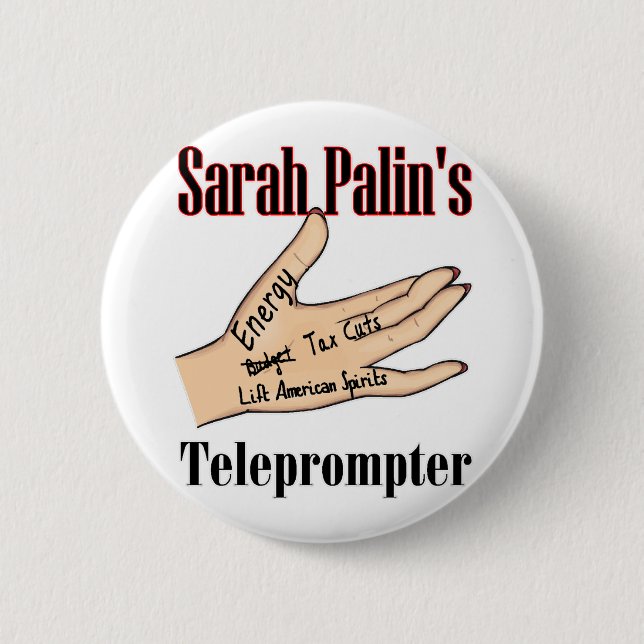 sarahs teleprompter 2 inch round button (Front)