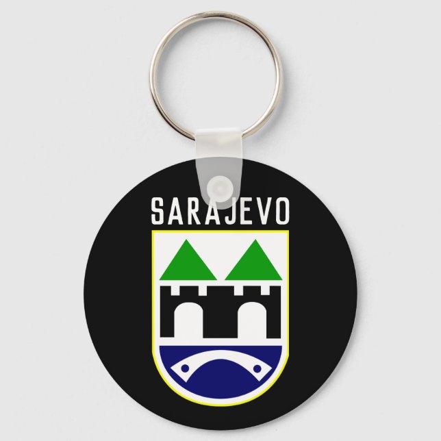 Sarajevo coat of arms, Bosnia and Herzegovina Keychain (Front)