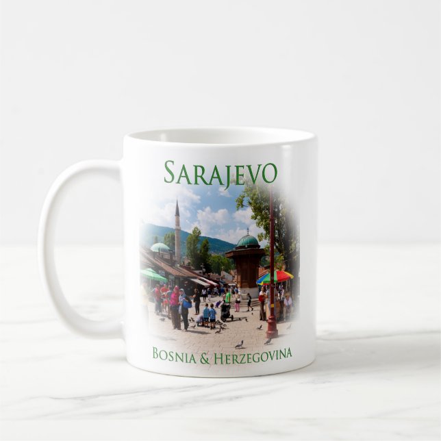 Sarajevo: Pigeon Square in the Old Bazaar Coffee Mug (Left)