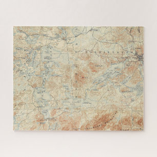 Saranac Lake Chain (Lower, Middle and Upper Lakes) Jigsaw Puzzle