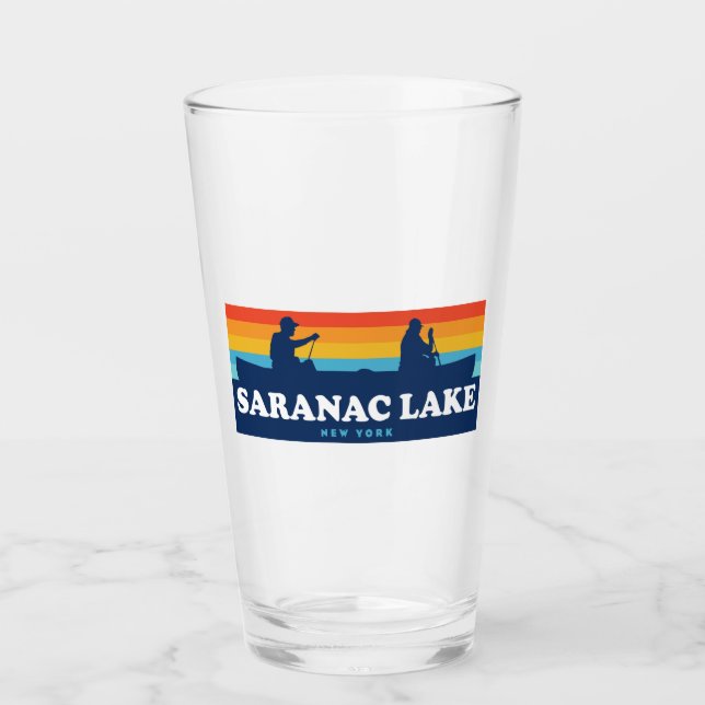 Saranac Lake New York Canoe Glass (Front)