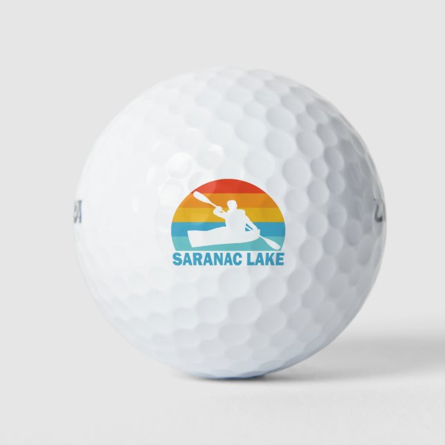 Saranac Lake New York Kayak Golf Balls (Front)