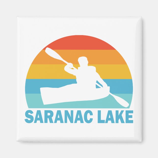 Saranac Lake New York Kayak Magnet (Front)