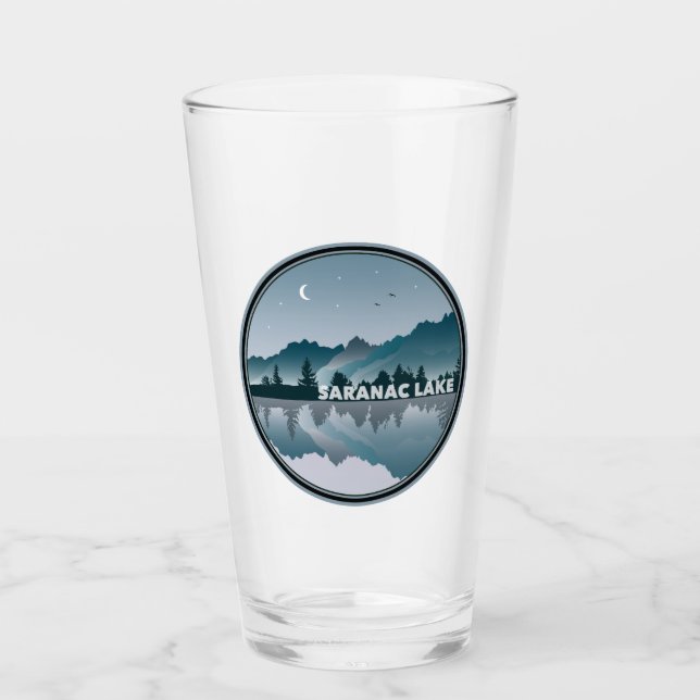 Saranac Lake New York Reflection Glass (Front)