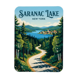 Saranac Lake USA Magnet