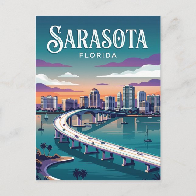 Sarasota Bayfront Park USA Postcard (Front)