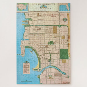 Sarasota FL Vintage Map 20x30 Jigsaw Puzzle