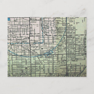 Sarasota, FL Vintage Map Postcard