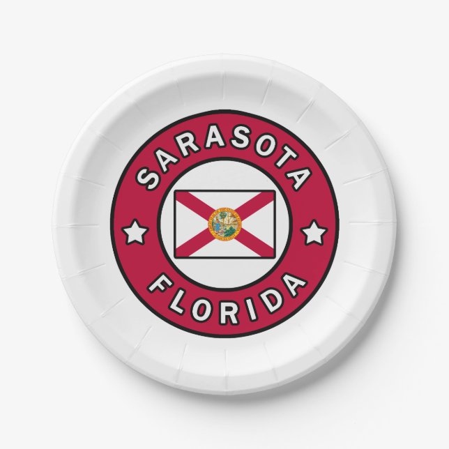 Sarasota Florida Paper Plate (Front)