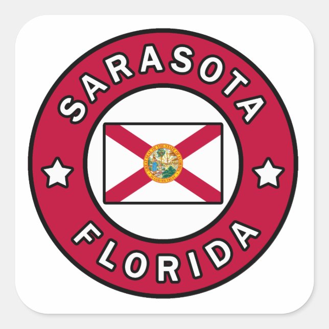 Sarasota Florida Square Sticker (Front)