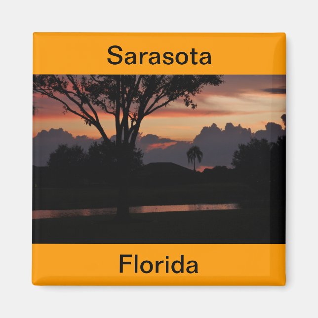 Sarasota, Florida Sunset over Lake Magnet (Front)