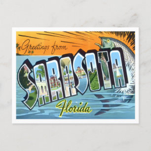 Sarasota, Florida Vintage Big Letters Postcard