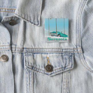 Sarasota Florida Vintage style travel poster 2 Inch Square Button