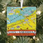 Sarasota Ornament<br><div class="desc">A vintage map of the City of Sarasota repurposed on an ornament.</div>