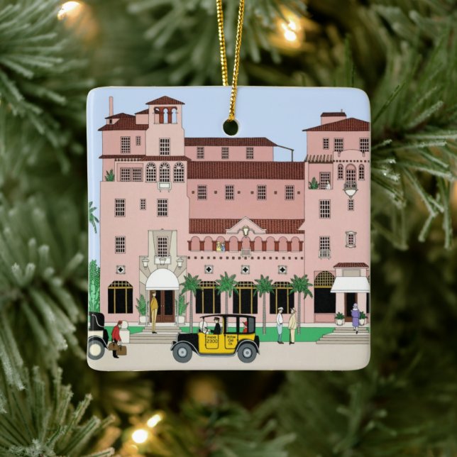Sarasota Ringling Hotel Ceramic Ornament (Tree)