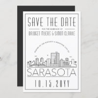 Sarasota Wedding | Stylized Skyline Save the Date