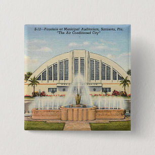 Sarasota's Municipal Auditorium 2 Inch Square Button